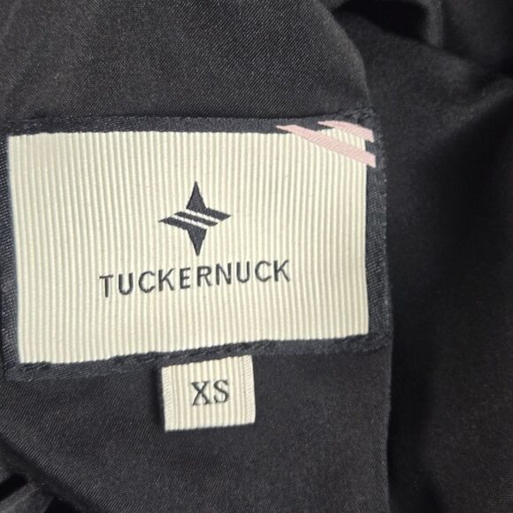 Tuckernuck Crochet Top XS Black Faye Guipure Lace Satin Tie Bow - Picture 5 of 8